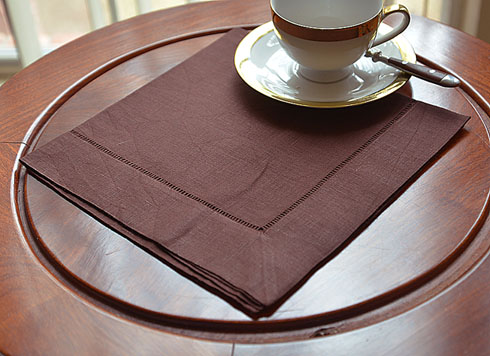 Tiramisu Linen Hemstitch Dinner Napkin. 20x20". All Linen